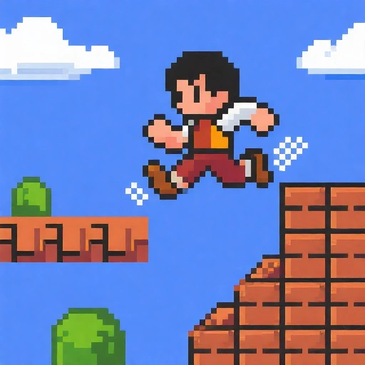 8-bit Pixel Art style for an AI story video